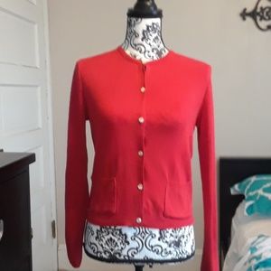 J Crew red button down cardigan
